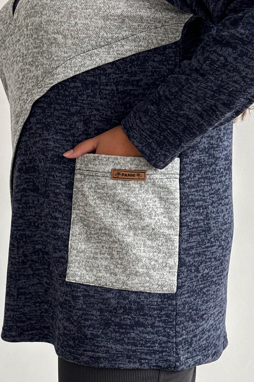 Туника флисовая PANNI Женя теплая с карманом р. 64-66 Синий (Р2508252286) - фото 5 Туника флисовая PANNI Женя теплая с карманом р. 64-66 Синий (Р2508252286) - фото 5