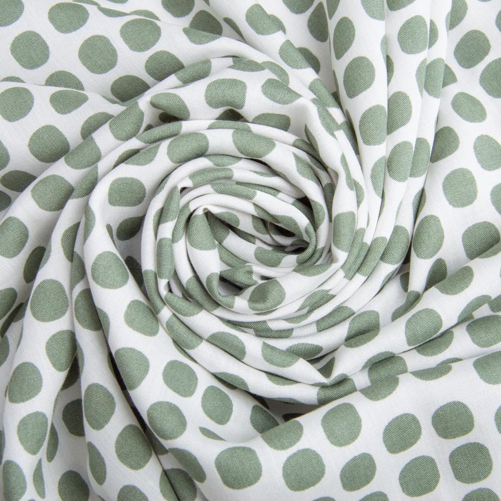 Тканина платтяна штапель віскоза Горохи 90 г/м2 145 см Полин (26579)
