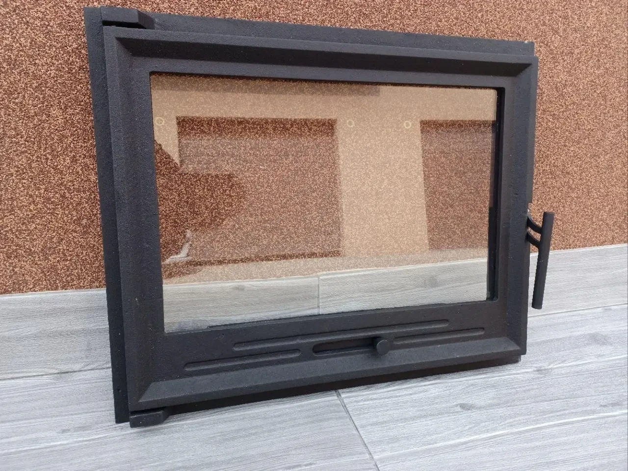 Двері чавунні для каміна з термостійким склом 490x600 мм - фото 2