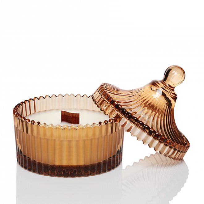 Свеча ароматическая Flora SPA Retreat Amber с деревянным фитилем (28876)