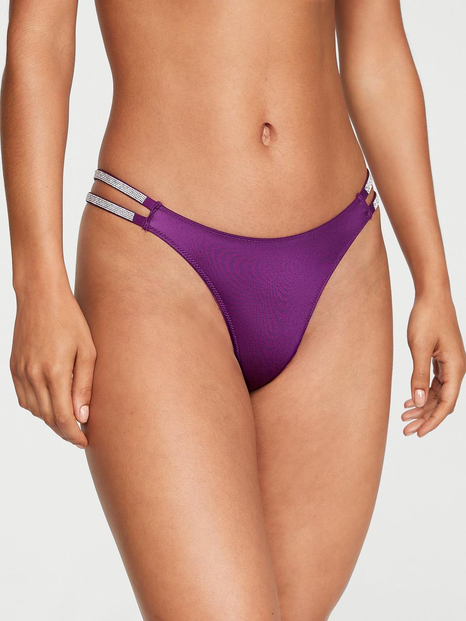 Трусики женские Victoria's Secret Double Shine Strap Smooth Thong XS Фиолетовый (2202042908)