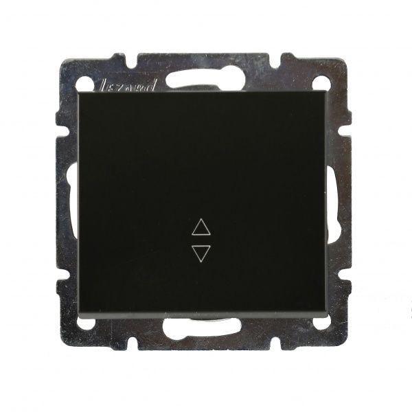 Выключатель одноклавишный проходной Lezard Rain Антрацит (00000022256)