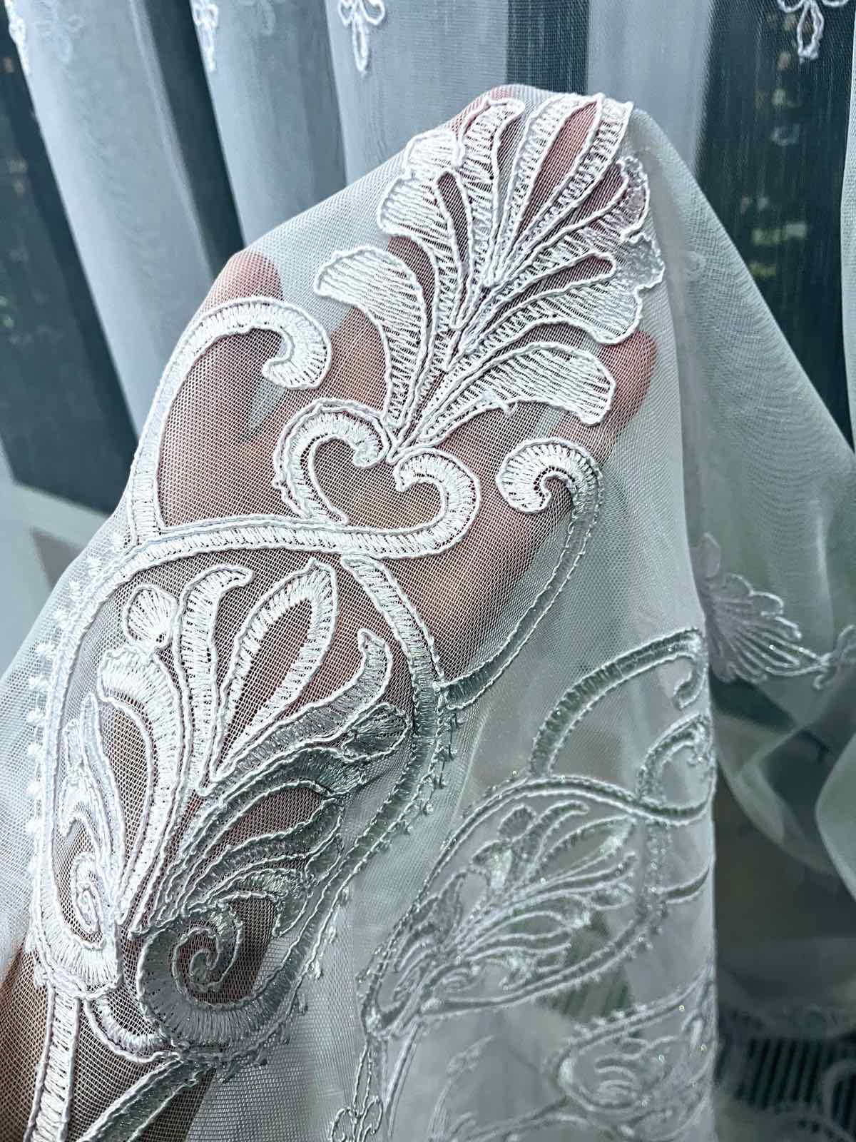 Тюль бамбук з вишивкою 3х2,7 м 1 шт. Білий (2829) - фото 6 Тюль бамбук з вишивкою 3х2,7 м 1 шт. Білий (2829) - фото 6