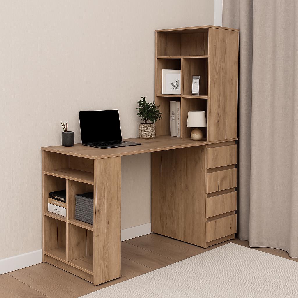 Стіл письмовий СП10 4Я SENAM 1500х1400х600 мм ДСП Дуб Крафт Золотий - фото 1 Стіл письмовий СП10 4Я SENAM 1500х1400х600 мм ДСП Дуб Крафт Золотий - фото 1