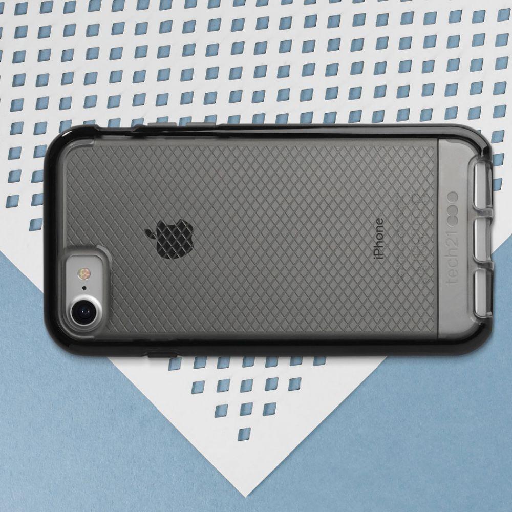 Противоударный полупрозрачный чехол Tech21 Evo Check для Iphone 7/8/SE 2020 Black - фото 3