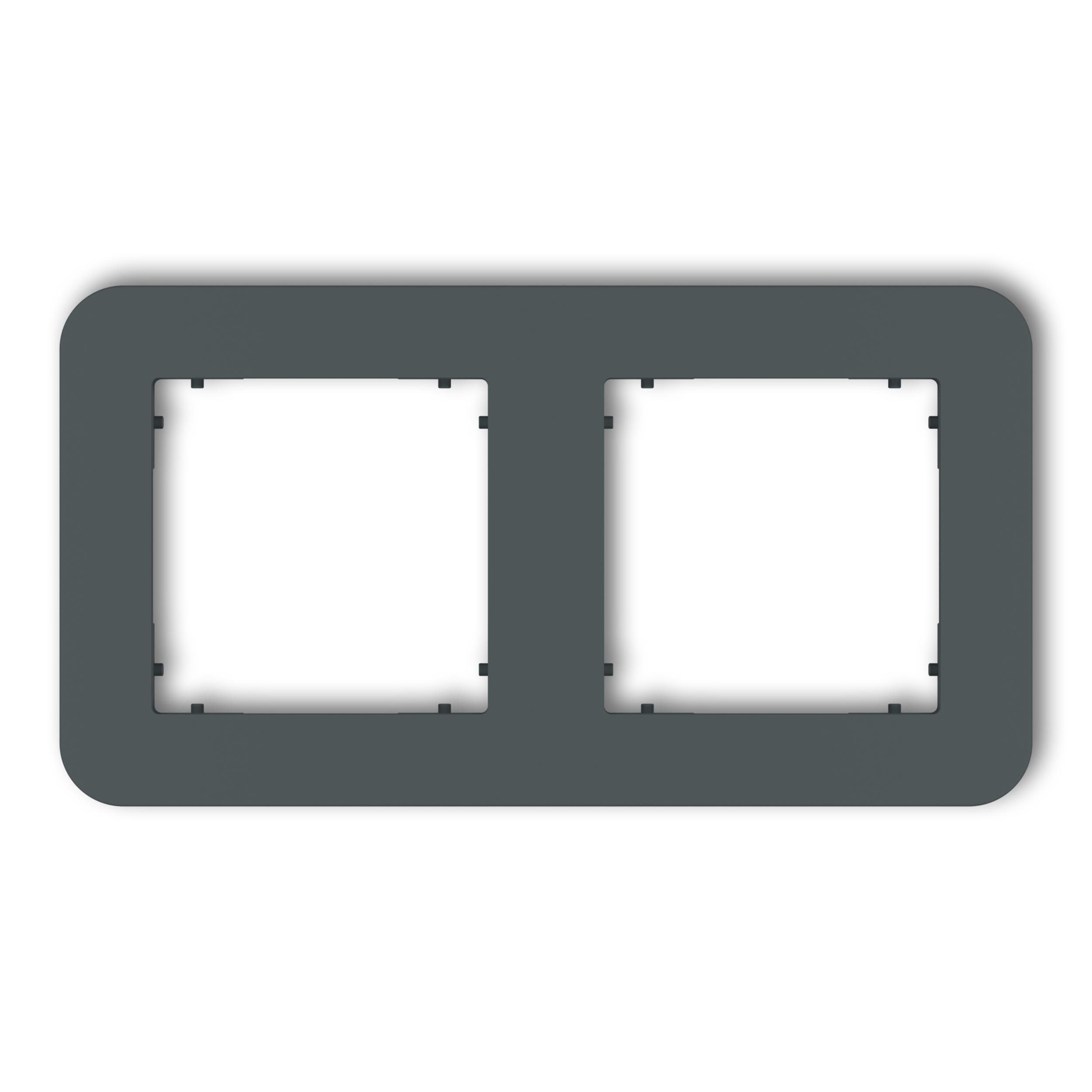 Рамка двойная универсальная закругленная Karlik Mini Графитовый матовый (28MRTZ-2)