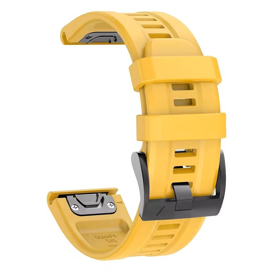 Ремешок силиконовый для Garmin Fenix/Enduro/Tactix QuickFit 26 мм Желтый