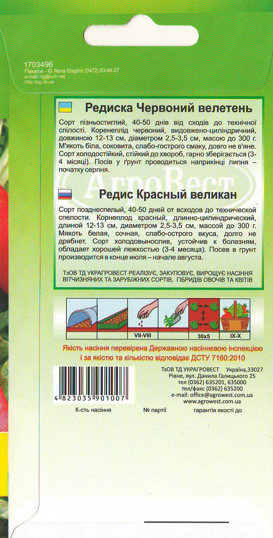 Насіння АгроВест редиска Червоний Велетень 3 г (49123) - фото 2