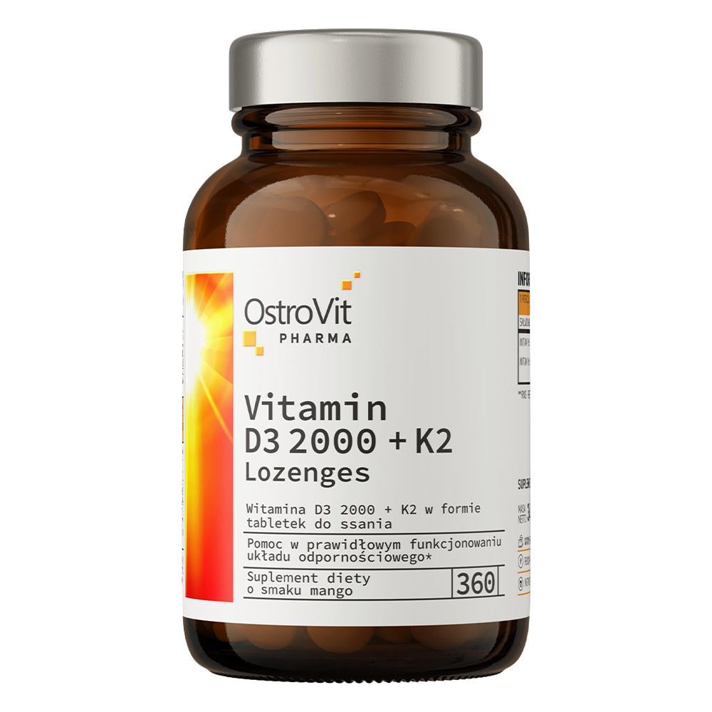 Вітамін D3 K2 Ostrovit Pharma Vitamin D3 2000 Lozenges Mango 360 таблеток