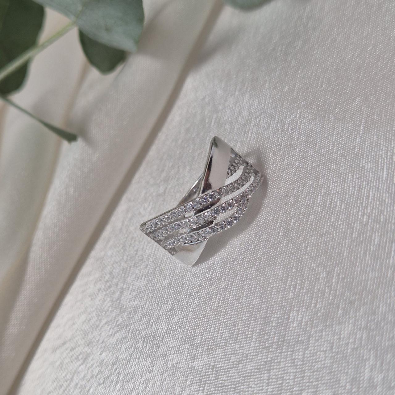 Каблучка широка із каменями срібло 925 проби родоване 3,10 г р. 17.5 (4294р) - фото 6 Каблучка широка із каменями срібло 925 проби родоване 3,10 г р. 17.5 (4294р) - фото 6