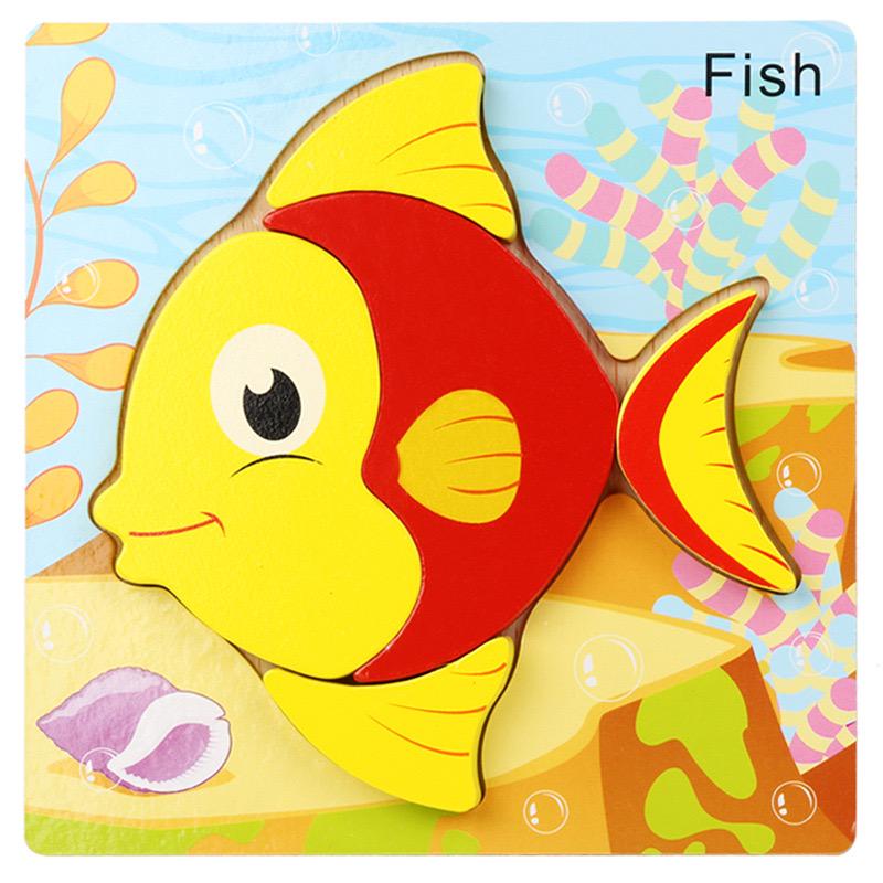 Пазл деревянный Рыбка Fish 15х15 см (205)