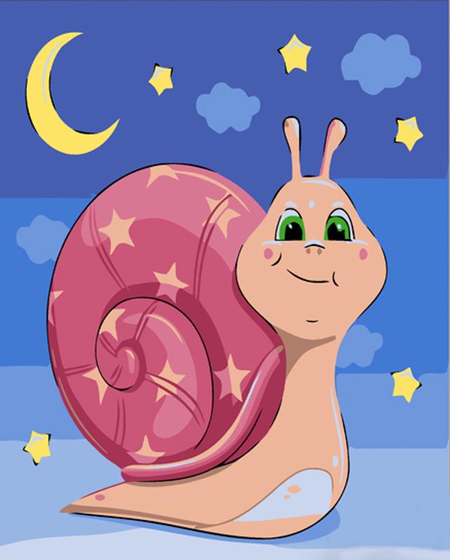 Картина по номерам Strateg Премиум Улитка со звездочками 30х30 см (ES151)