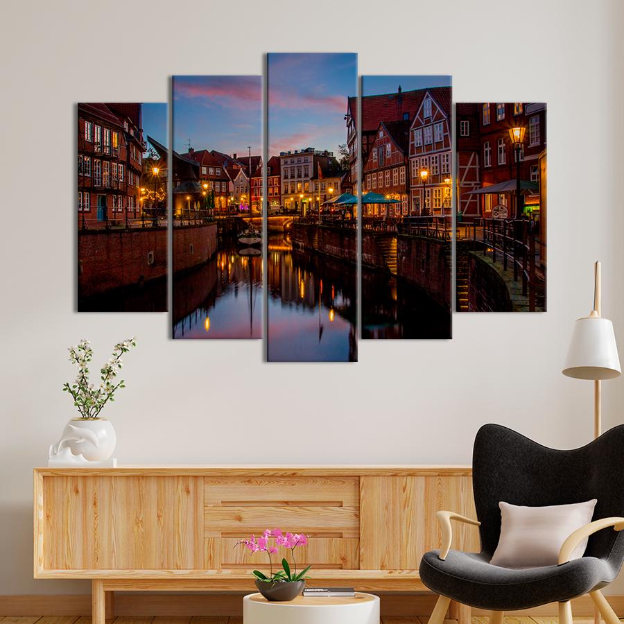 Картина город Красивый город Штаде в Германии 112x68 см (A630-5)