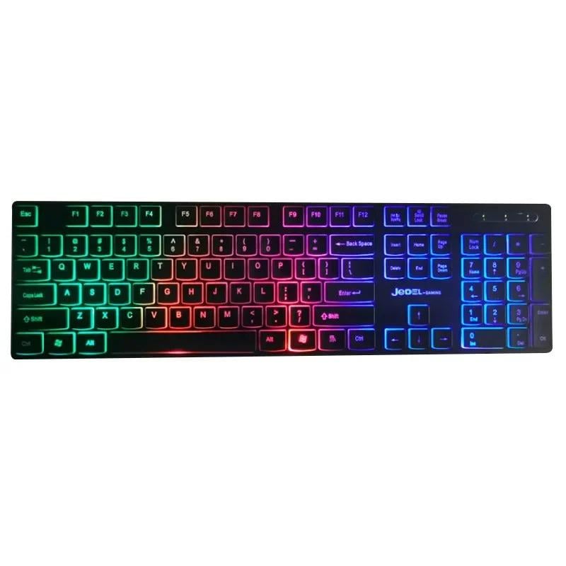 Клавіатура дротова Xo JEDEL K510 RGB з підсвічуванням Чорний (95557del)