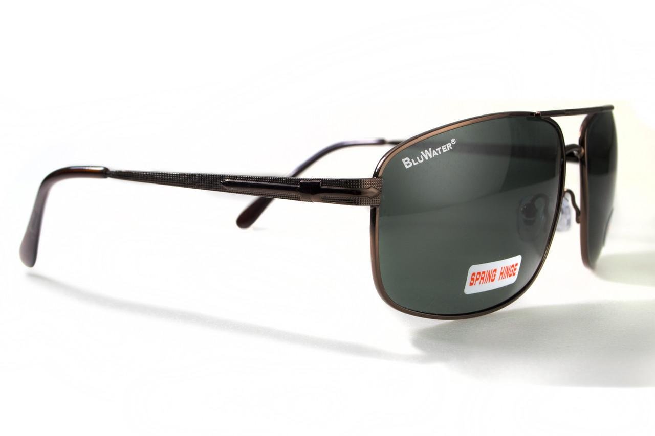 Окуляри поляризаційні BluWater Navigator-2 Polarized в металевій оправі Green