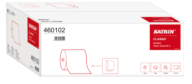 Бумажные полотенца Katrin Classic System towel M2 в рулоне 2 слоя 6 шт. (460102)