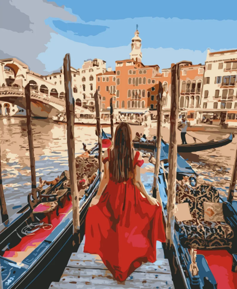 Картина за номерами Strateg Дівчина у Венеції 40x50 см (GS518)