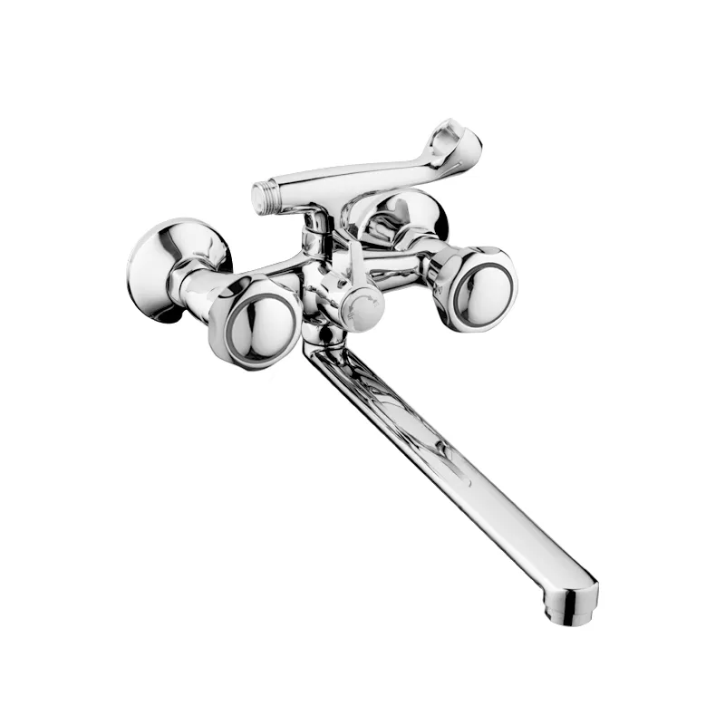 Смеситель для ванны Haiba Mega 140 из латуни Стальной (HB0286)