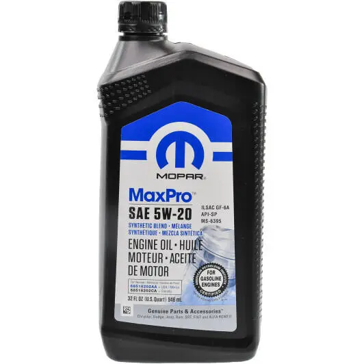 Моторное масло Mopar MaxPro GF-6A 5W-20 0,946 л (68518202aa)