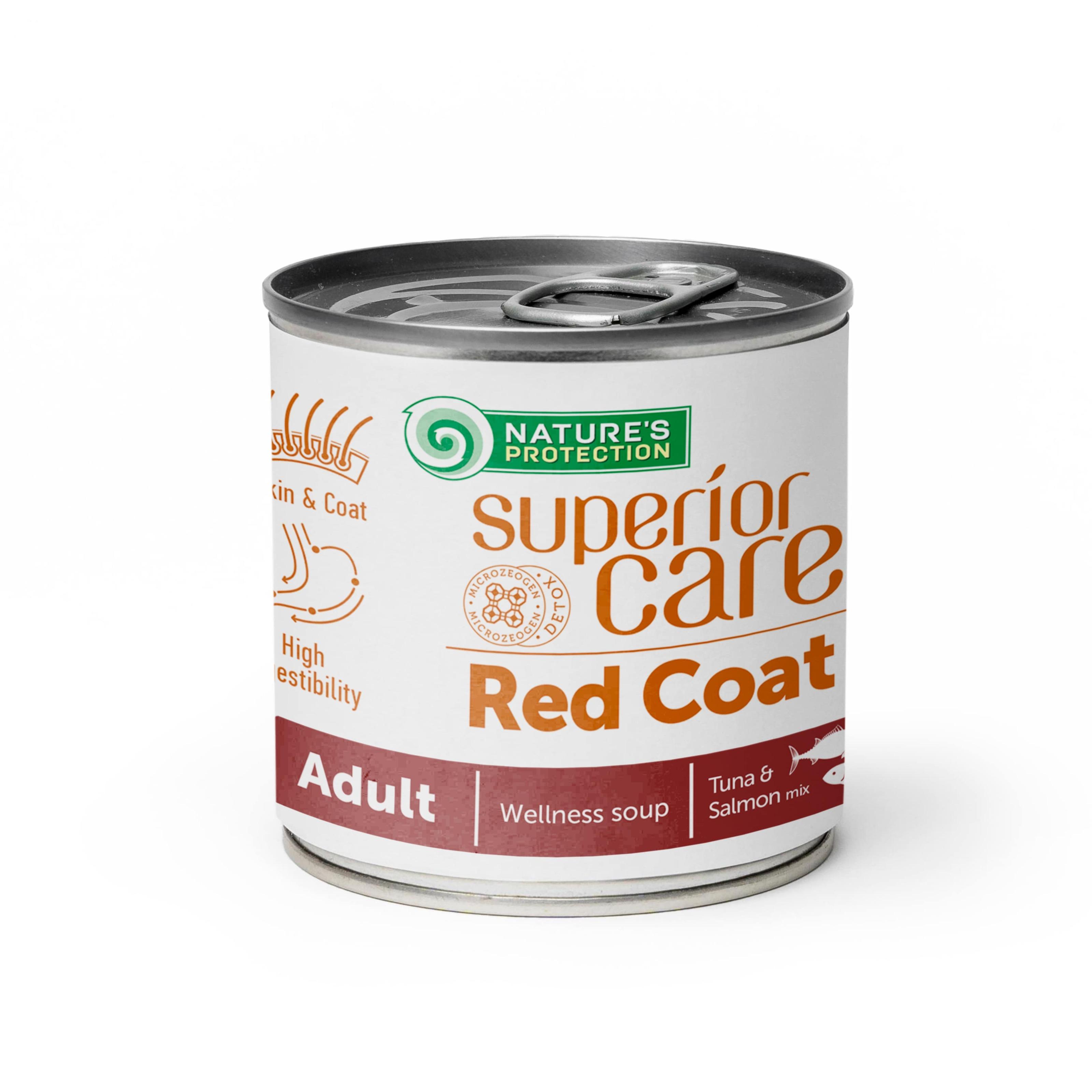 Суп для собак з рудим забарвленням шерсті Nature's Protection Superior Care Red Coat All Breeds Salmon and Tuna з лососем та тунцем 140 мл (KIKNPSC63361)