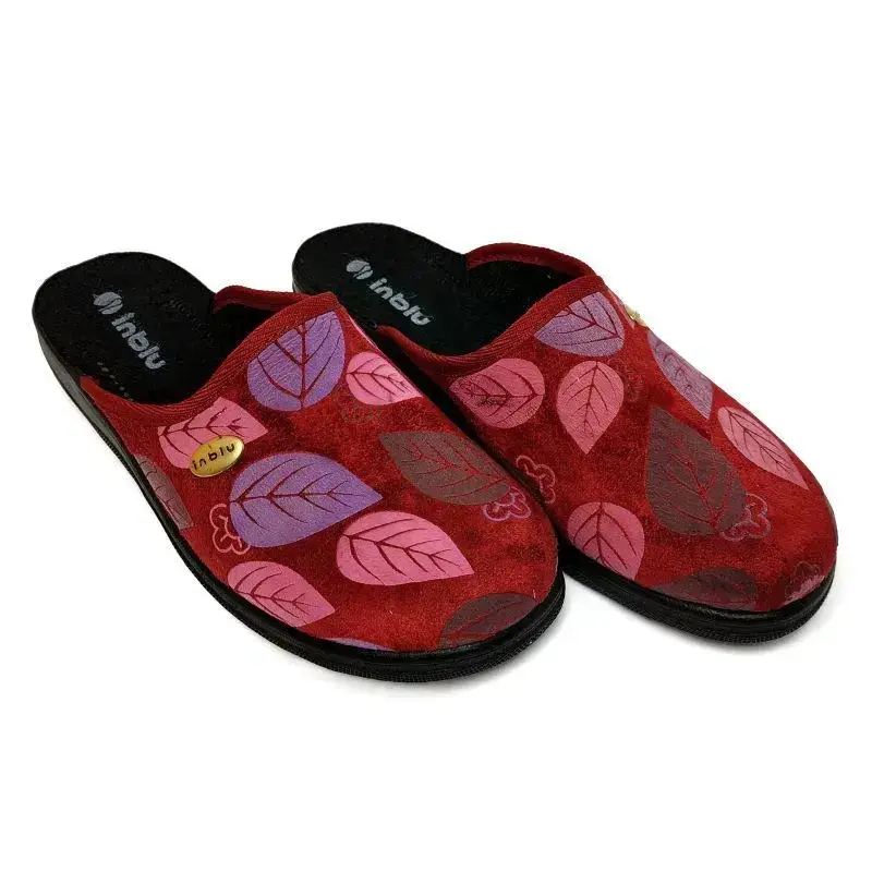 Тапочки домашние Inblu женские листья 25,5-26 см р. 41 Бордовый  (CA-5F-41)