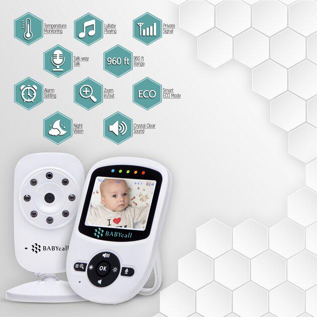 Відеоняня Baby Monitor SM-24 з портативним дисплеєм та вимірюванням температури - фото 4