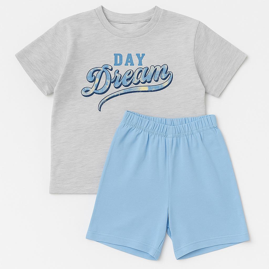 Комплект футболка с шортами PRIMARK Серо-голубой 146 см (2530504)