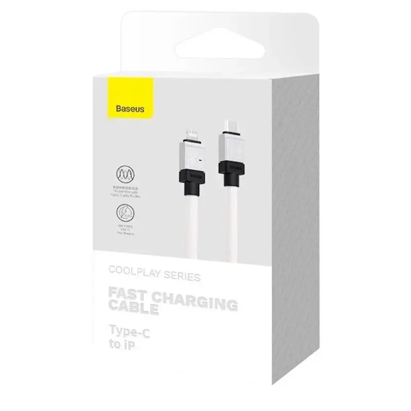 Кабель BASEUS CoolPlay Series Fast Charging Cable Type-C to Lightning CAKW000102 20W 2 м White - фото 5