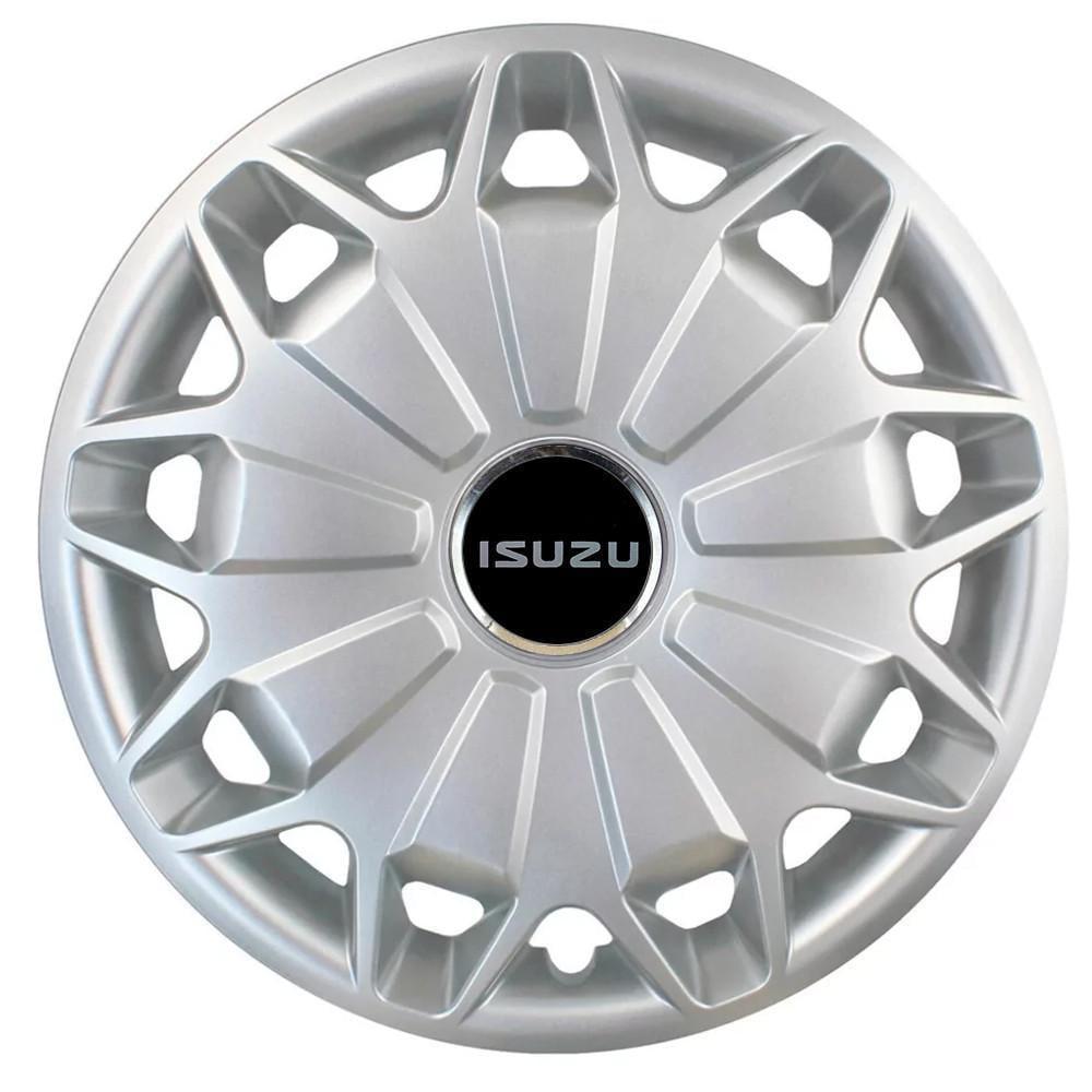 Колпаки SJS 338 з логотипом Isuzu R15 4 шт. Серебристый (2789080061)