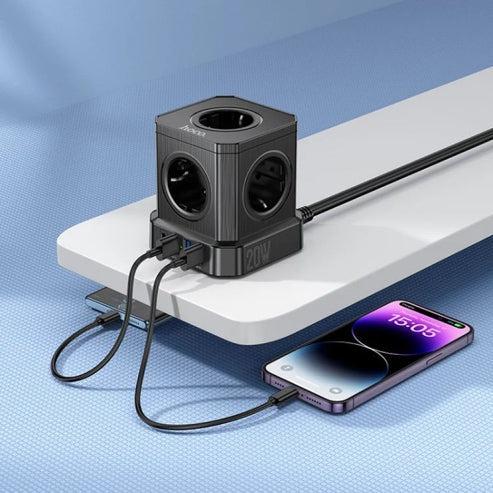 Фільтр мережевий живлення Hoco NS8 подовжувач з кнопкою відключення 1,5 м Чорний (NS8) - фото 5 Фільтр мережевий живлення Hoco NS8 подовжувач з кнопкою відключення 1,5 м Чорний (NS8) - фото 5