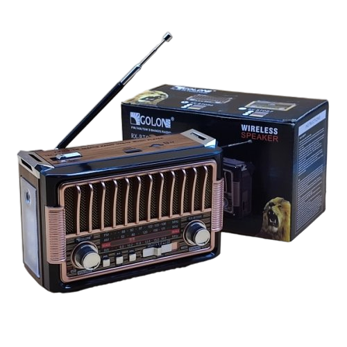 Радиоприемник Golon RX-BT086 с Bluetooth FM/AM/SW USB/microSD Золотистый (31585063)