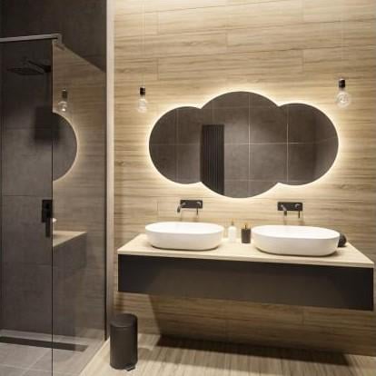 Зеркало тройное круглое с задней подсветкой Dolci 60+2х40 см