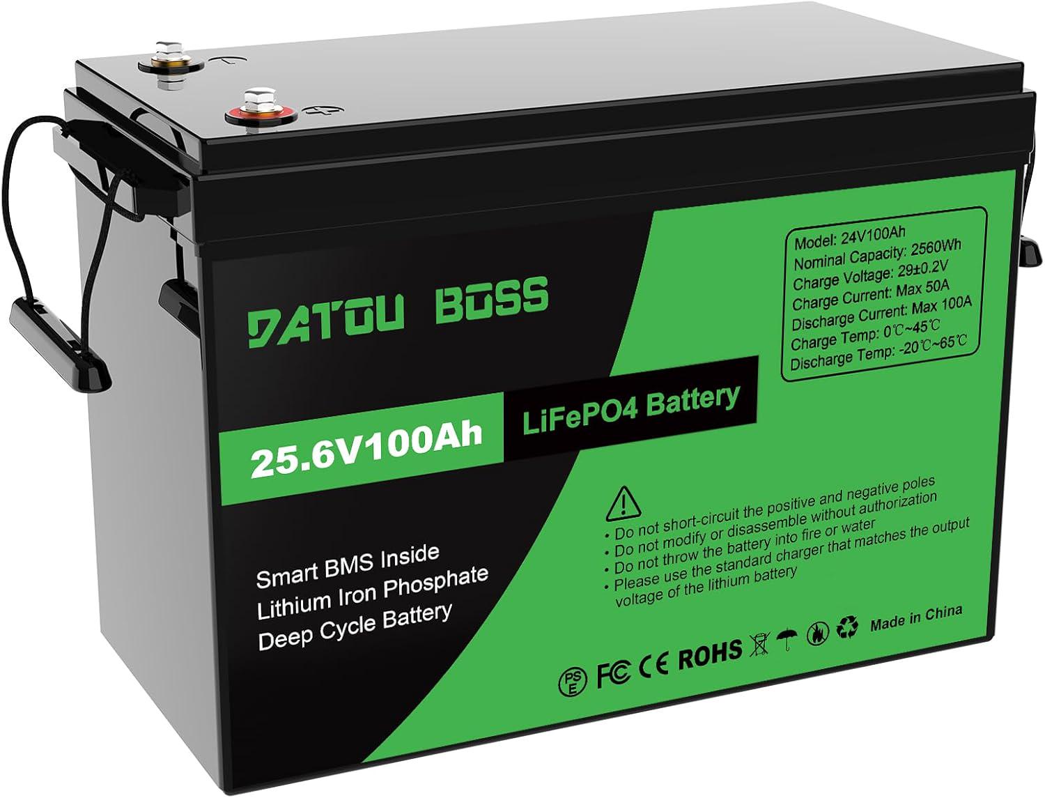 Аккумулятор для солнечных систем LiFePO4 DATOUBOSS 24V 100 Ah 2560Wh с BMS 100A Аккумулятор для солнечных систем LiFePO4 DATOUBOSS 24V 100 Ah 2560Wh с BMS 100A