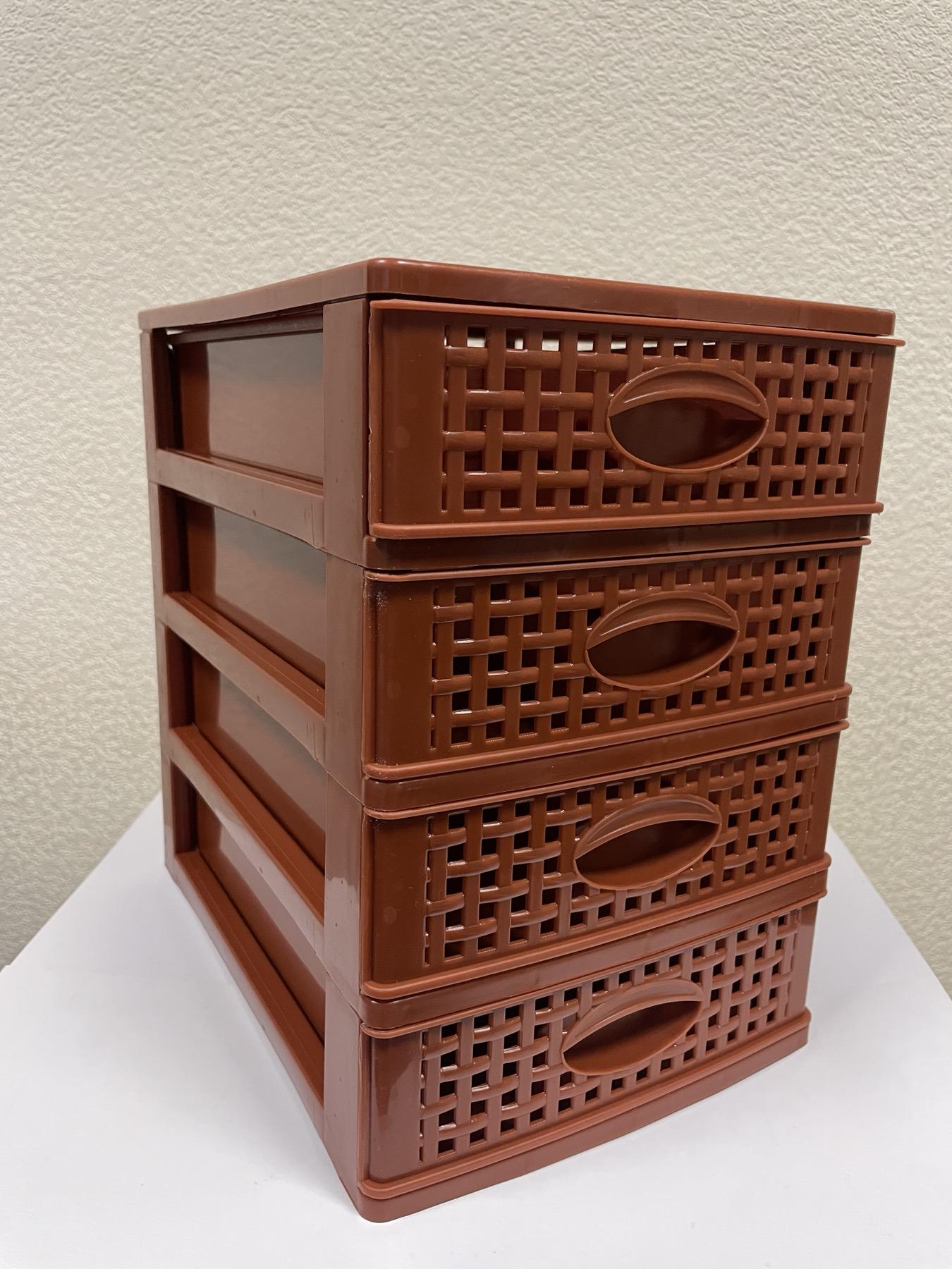 Комод мини ластиковый Консенсус ROTANGE 4 ящик 27х19х26,5 см Коричневый (28790325) - фото 11 Комод мини ластиковый Консенсус ROTANGE 4 ящик 27х19х26,5 см Коричневый (28790325) - фото 11