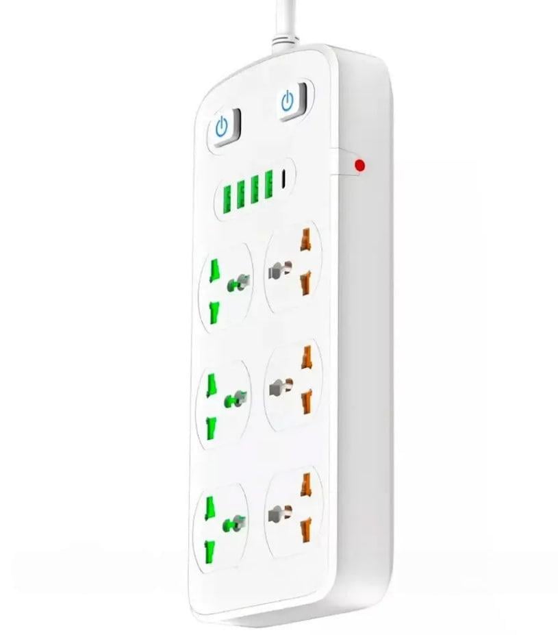 Удлинитель сетевой AR-CP05 6 розеток 4USB Type-C 2 м Белый (021675) - фото 2 Удлинитель сетевой AR-CP05 6 розеток 4USB Type-C 2 м Белый (021675) - фото 2