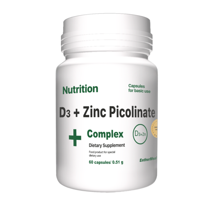 Вітамінно-мінеральний комплекс EntherMeal D3+ Zinc Picolinate Complex+ 60 капс.