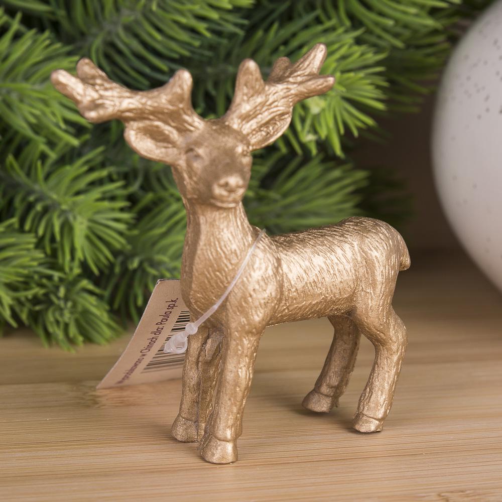 Статуэтка Олень стоячий 8 см Золотой (1039-10)