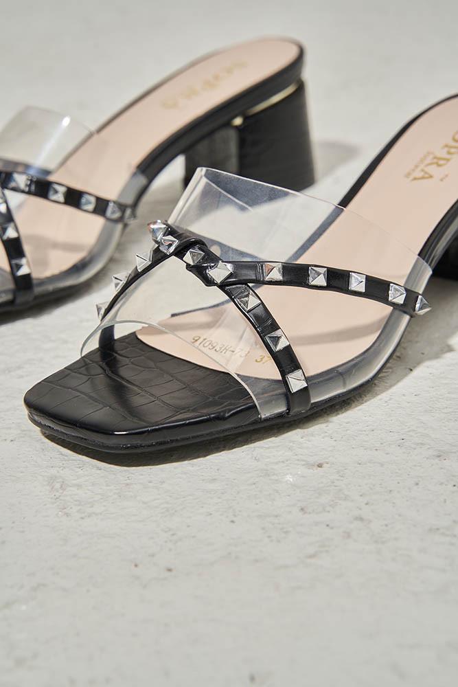 Шлепанцы женские Soprano на каблуке р. 39 Черный (160350)