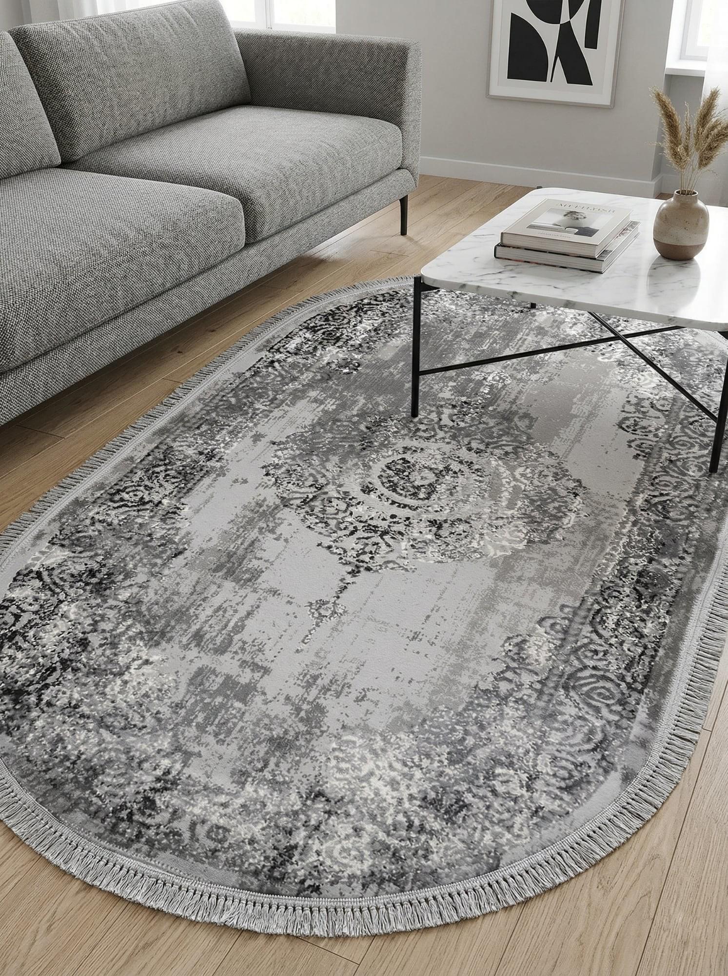 Ковер Levado 03710a овал 120x180 см Light grey/White (82051218)