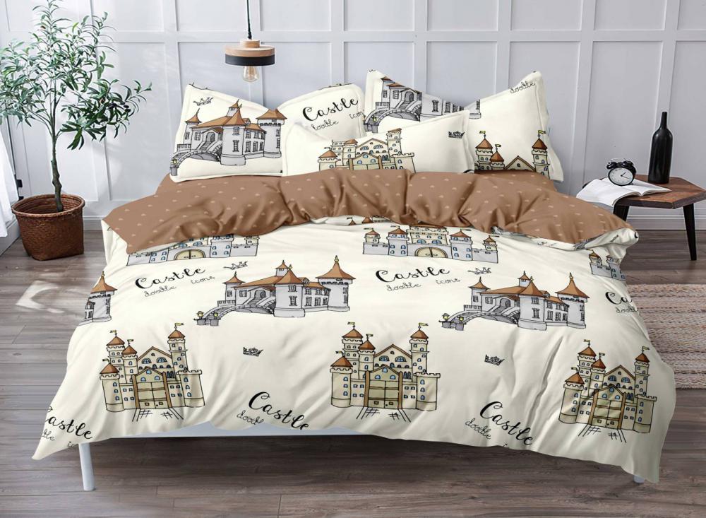 Комплект постельного белья Комфорт текстиль Сатин Замок 200x220 см 50x50 см (КТ_pvu_4534_3_50x50)