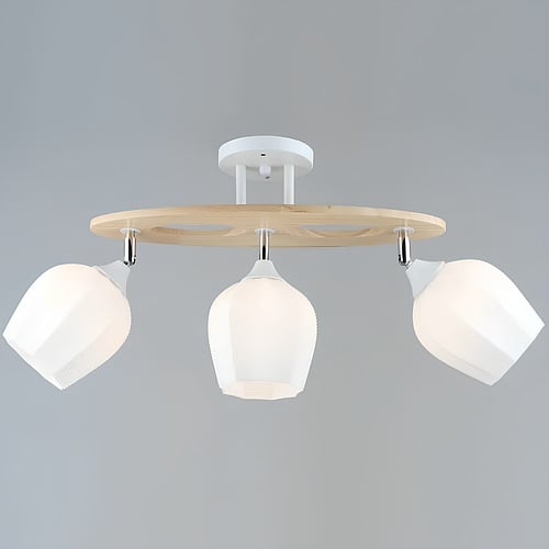 Люстра Svet на три регулируемых плафона под лампы Е27 Белый (SR-N5101/3 WT+WOOD)