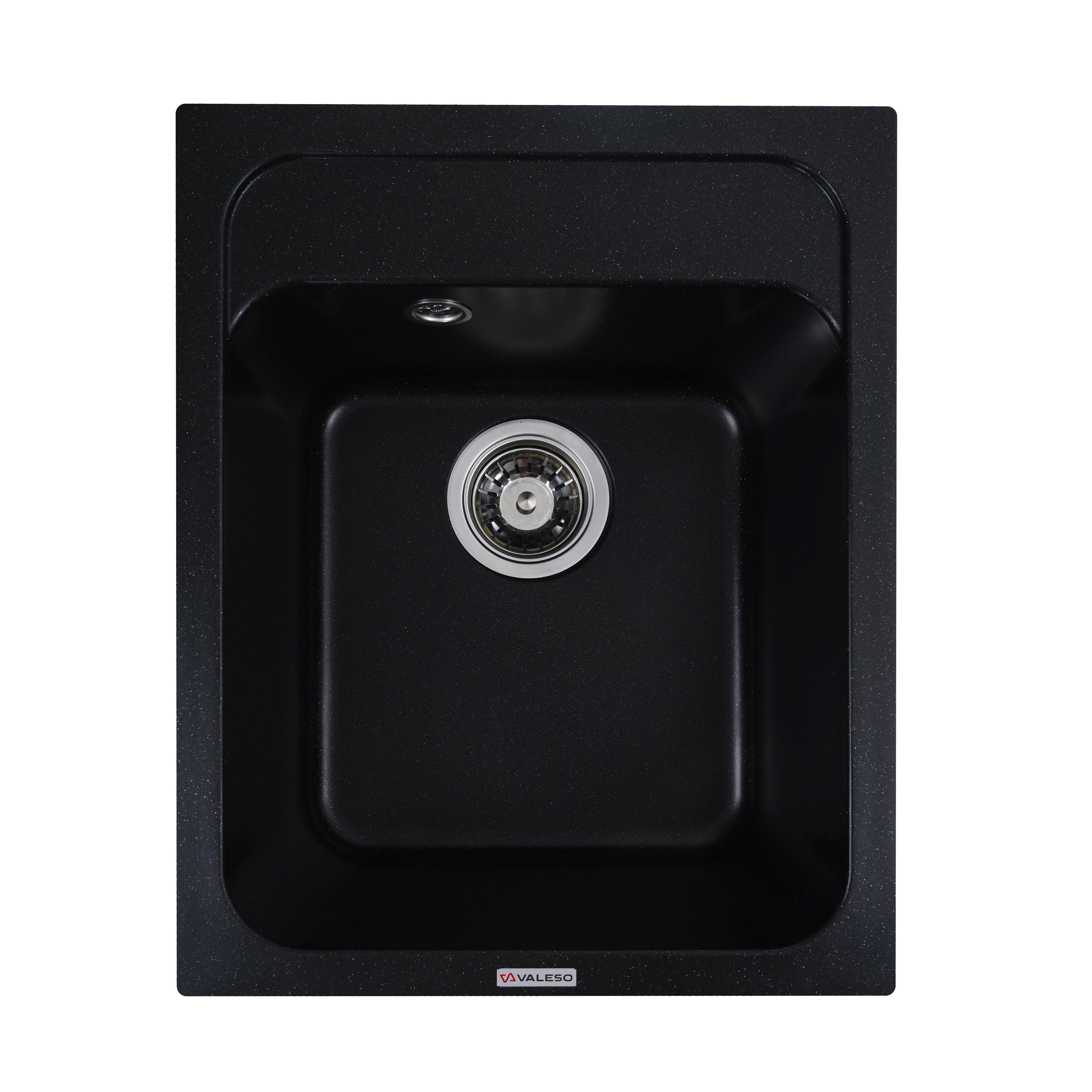Мийка для кухні гранітна Valeso 4050 KORRADO матова Чорний металік