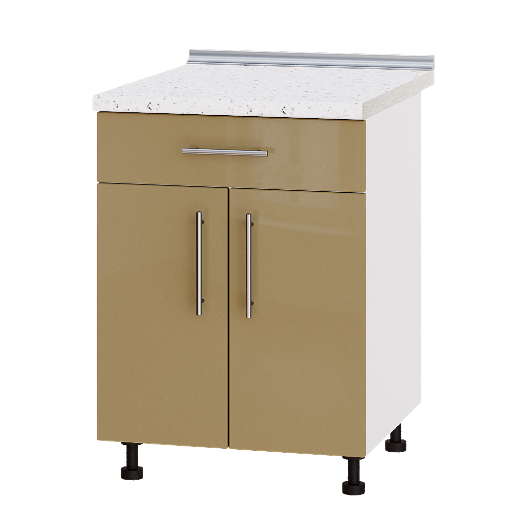 Шкаф нижний Эверест Модерн модуль Низ Н75-600 60х47х85 см Мокко глянец/Белый (03017)