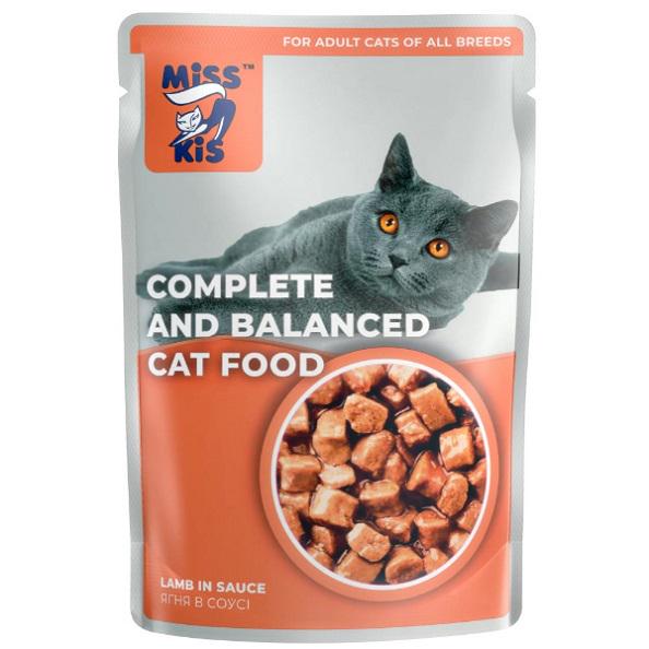 Корм для котів Miss Kis Ягня в соусі пауч 100 г 24 шт. (15394063)