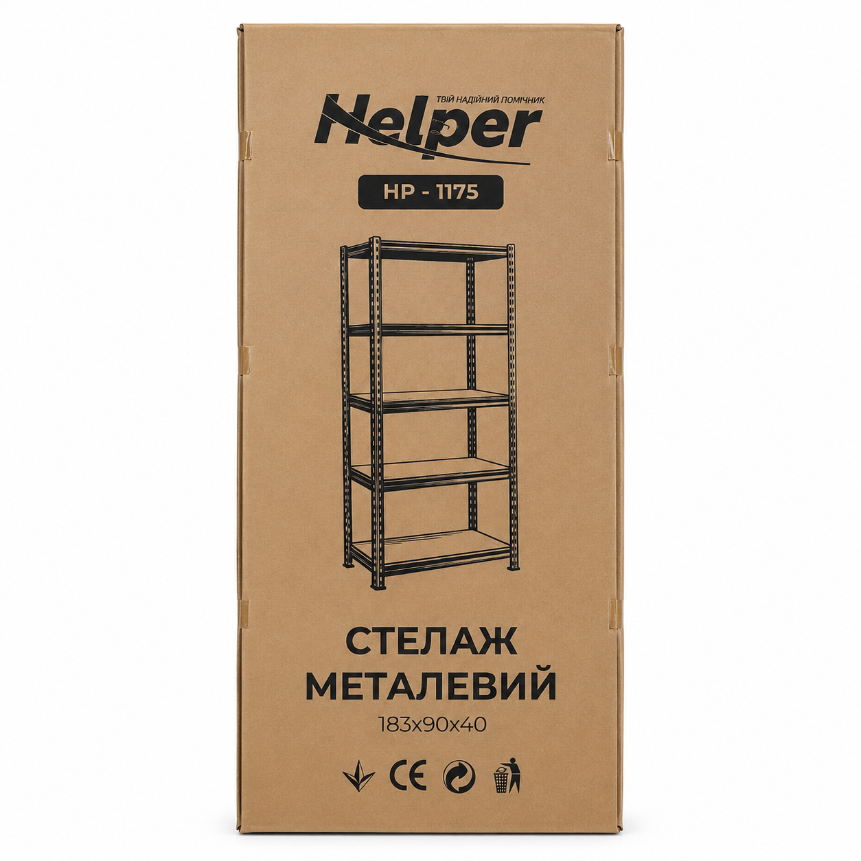 Стелаж модульний Helper HP-1175 вертикальний 183х90х40 см до 875 кг 5 полиць - фото 21