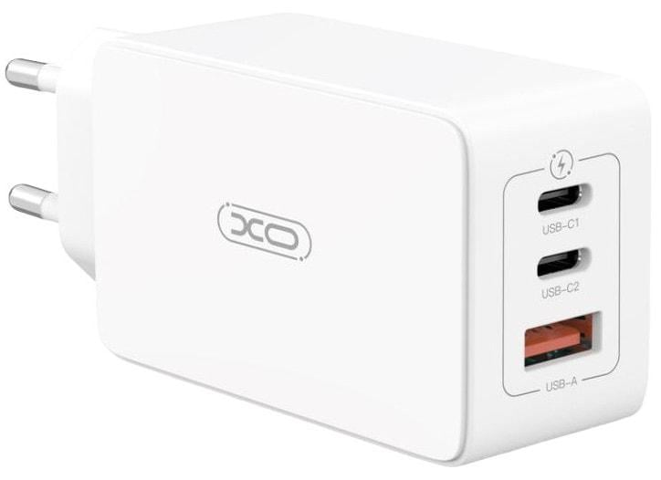 Зарядка быстрая Xo CE13 PD65W 2 Type-C/USB White (36824)