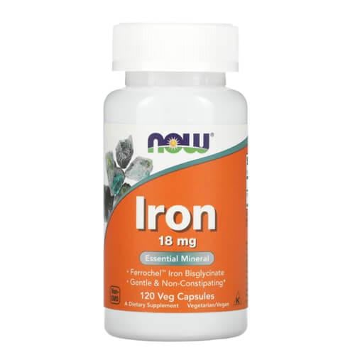 Железо NOW Iron 18 мг 120 Veg Caps (NOW-01443)