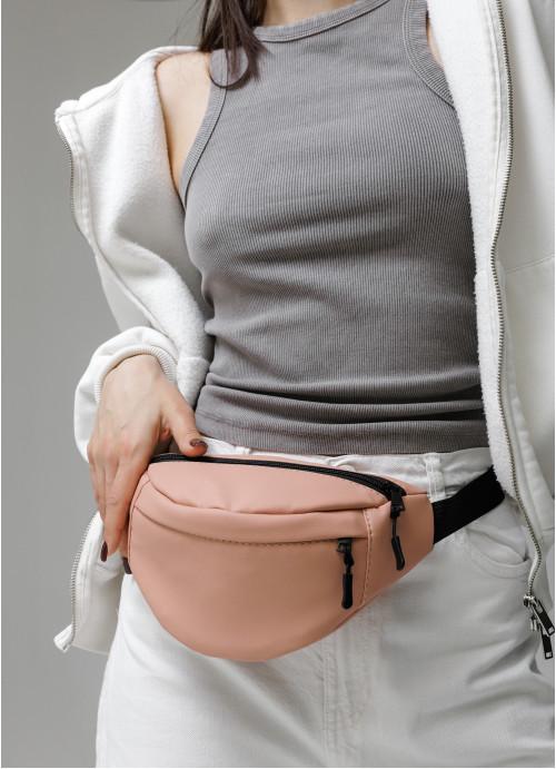 Поясная сумка женская Sambag из экокожи Пудровый (779024815)