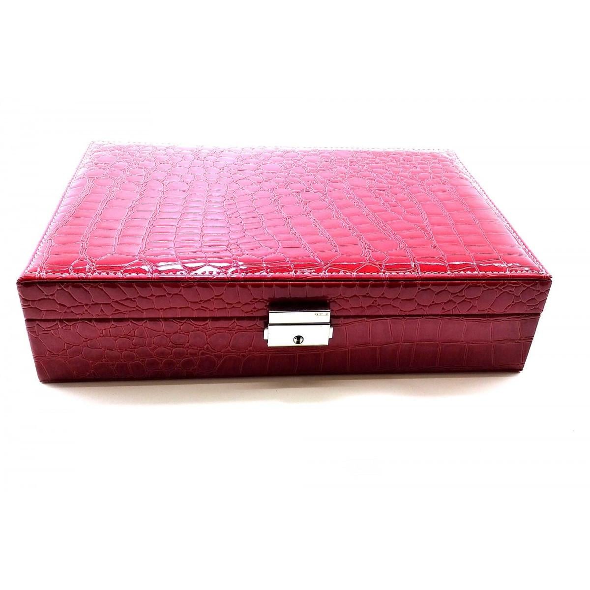 Ящик для бижутерии 27,5х19х7 см Бордовый