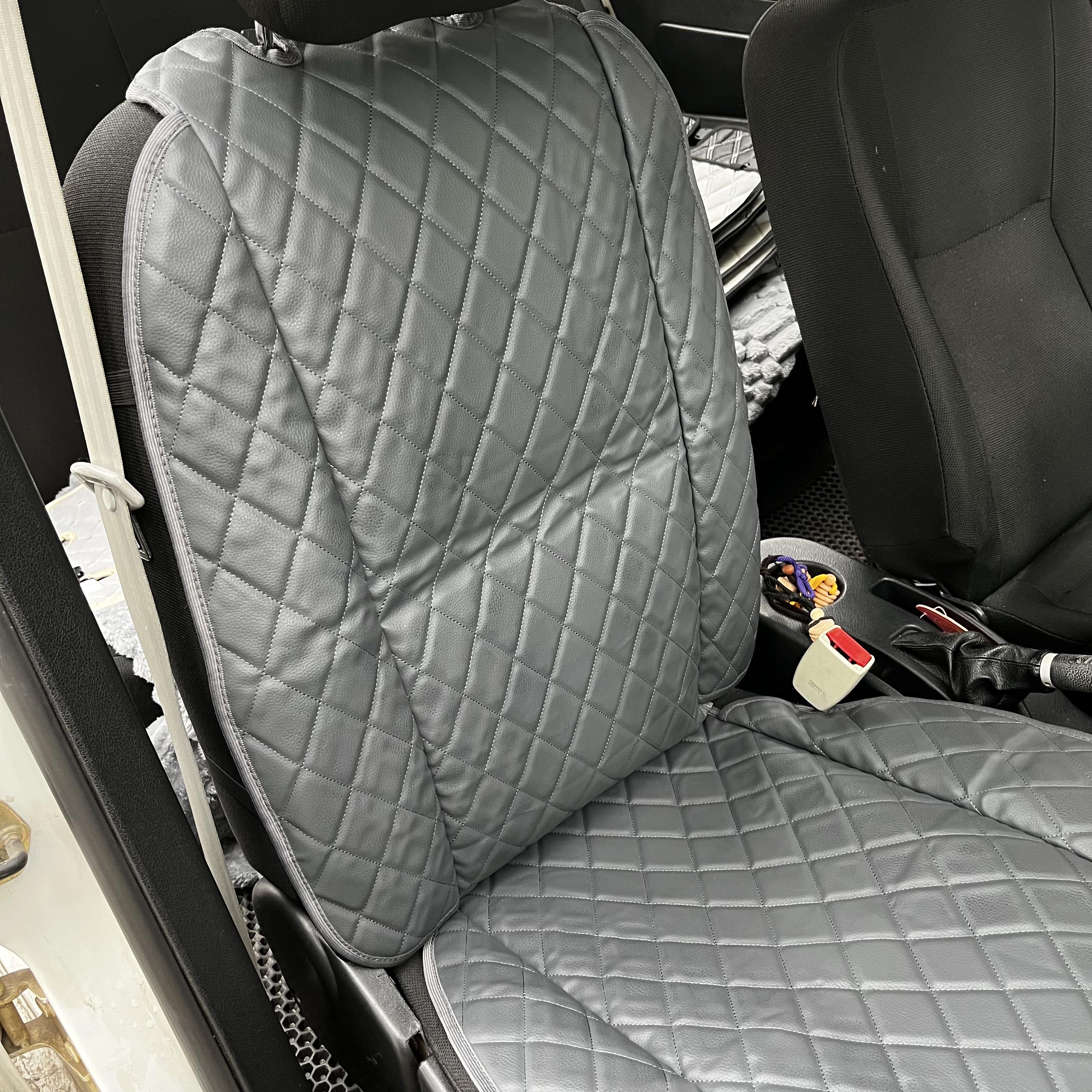 Накидка універсальна на переднє сидіння авто з екошкіри 1 шт. Сірий - фото 3 Накидка універсальна на переднє сидіння авто з екошкіри 1 шт. Сірий - фото 3